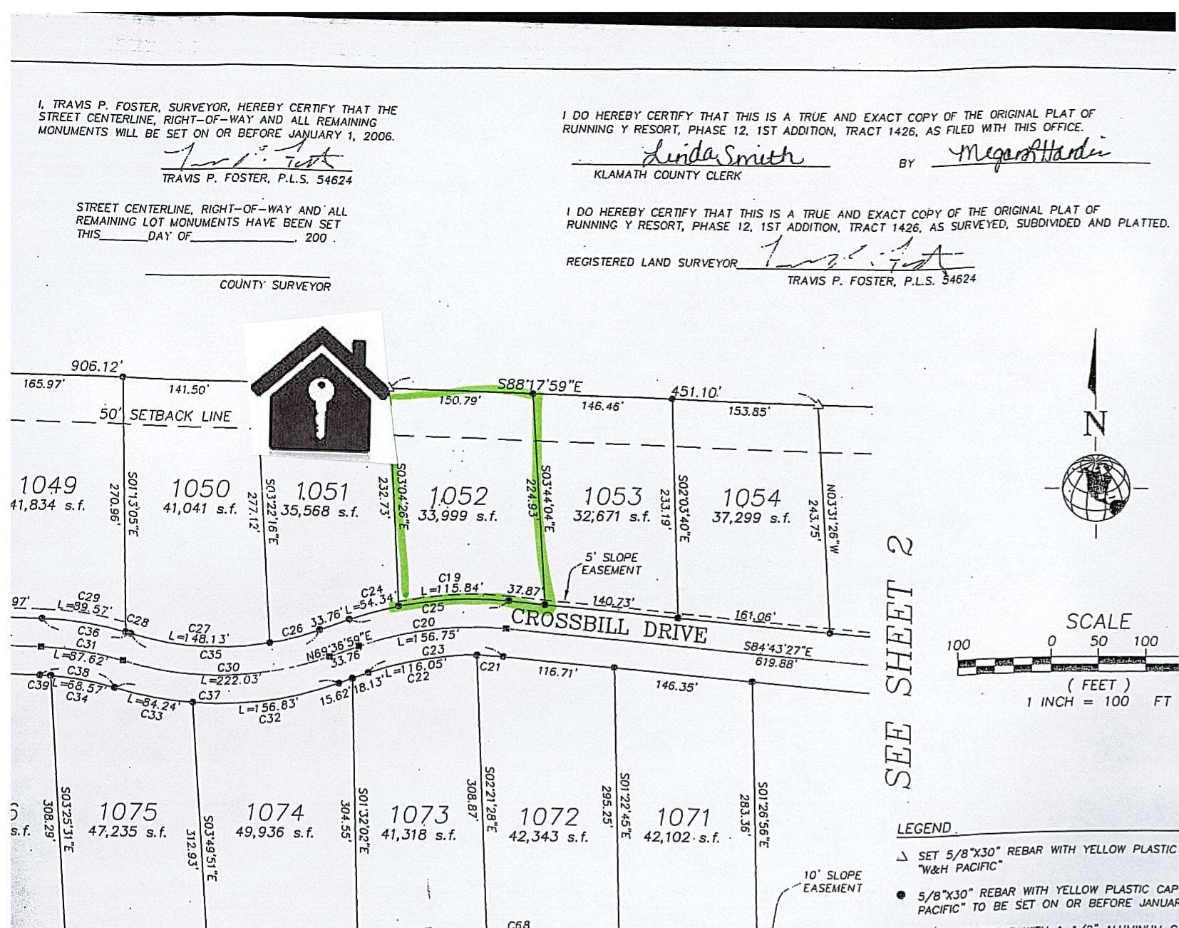 Plat map Lot 1052. Photo 3 of 4, Crossbill Drive Unit Lot 1052, Klamath Falls, OR 97601