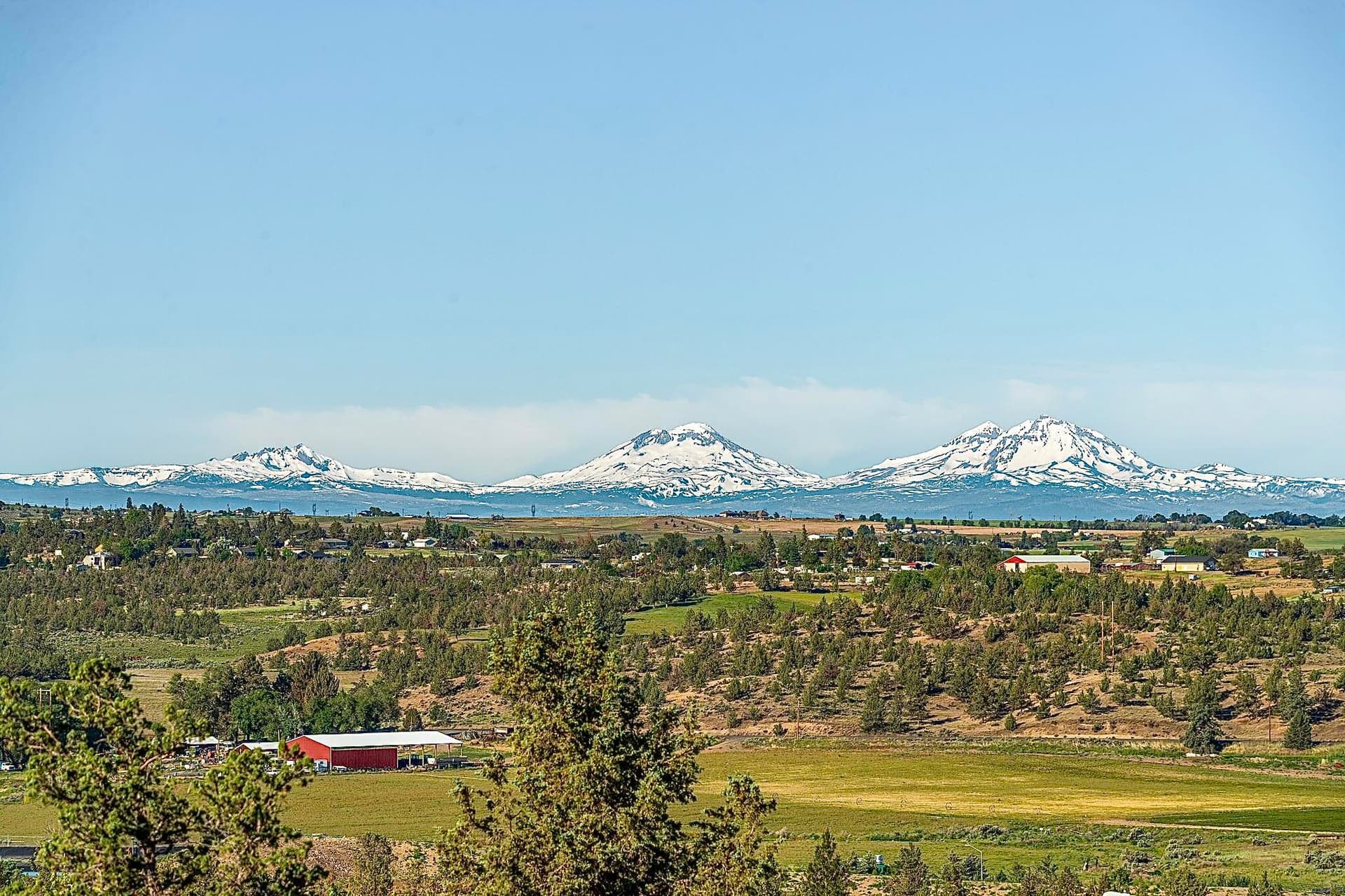 The Three Sisters view from deck. Photo 3 of 65, 454 SE Manzanita Drive, Madras, OR 97741