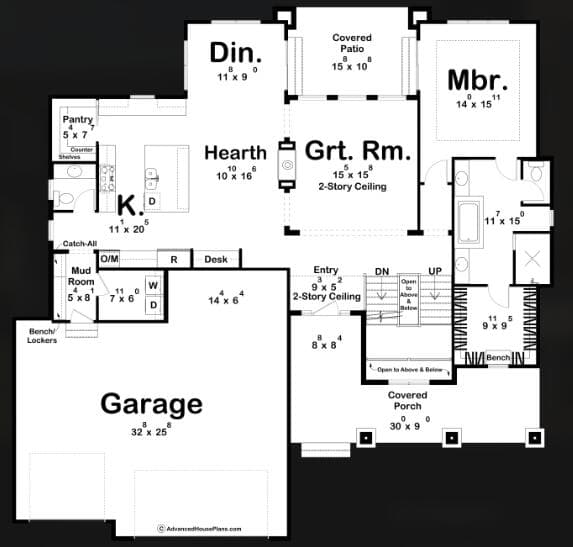 Main Level Floor Plan 1214 Overlook. Photo 5 of 20, 1214 Overlook Drive, Eagle Point, OR 97524