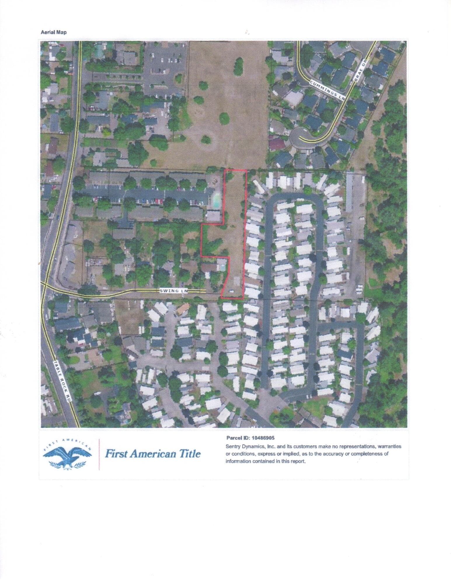 Aerial of Site. Photo 1 of 5, 911 Swing Lane, Medford, OR 97501