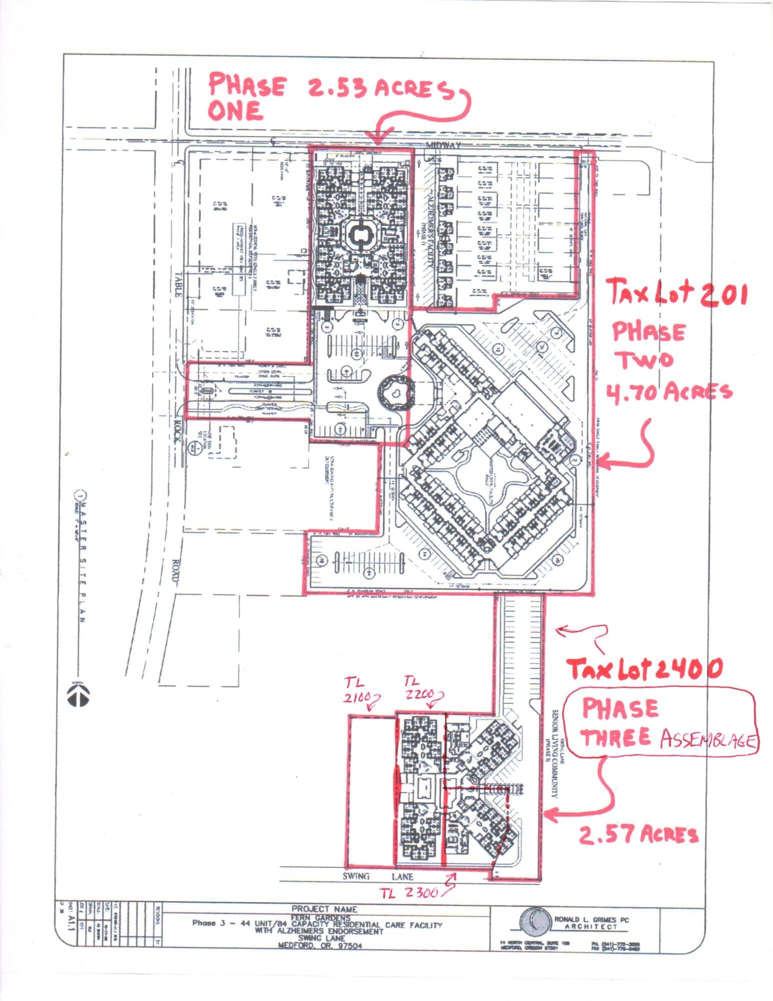 Parcel Map of TL 201 as part of campus. Photo 5 of 13, Midway Road Unit Tax Lot 201, Medford, OR 97501