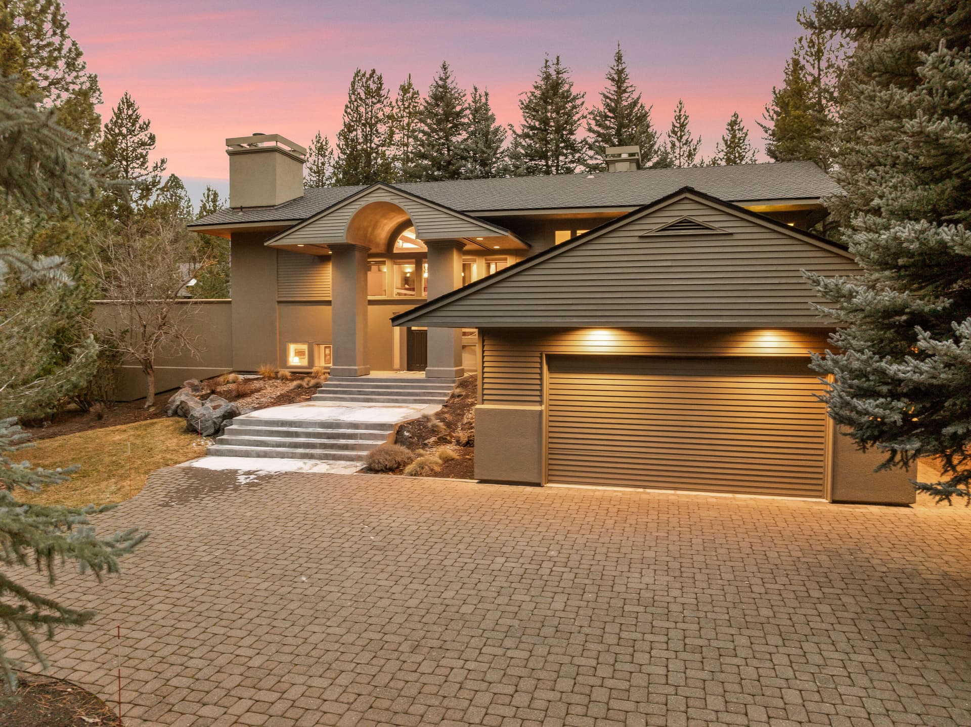 Expansive paver driveway. Photo 3 of 40, 58151 Gannet Lane Unit 20, Sunriver, OR 97707