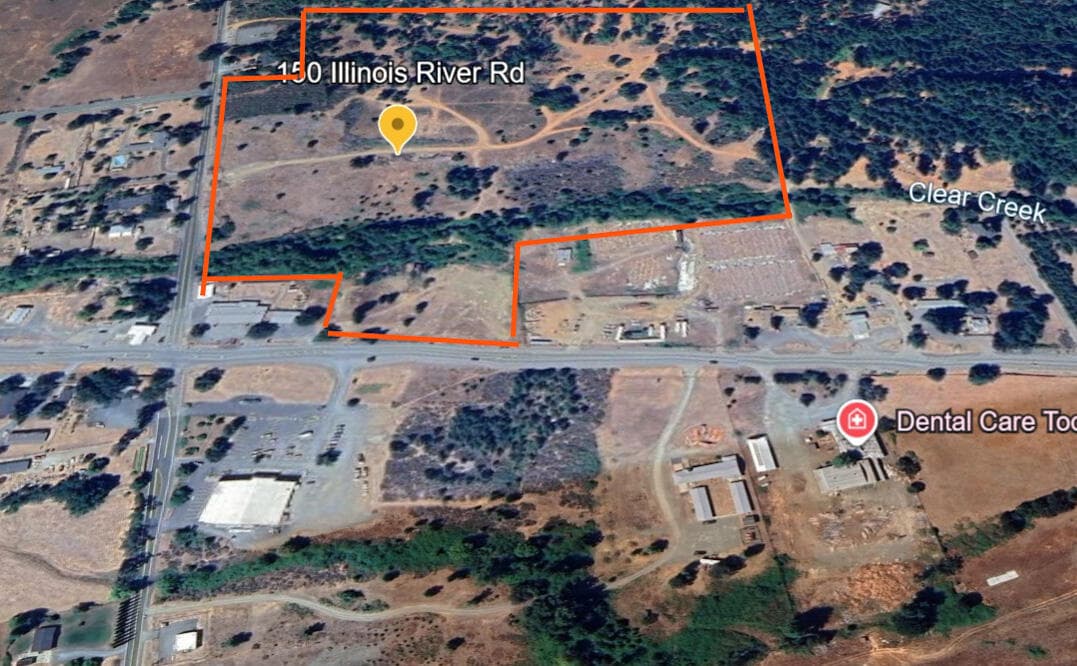 150 Aerial w brdrs_Rays-Illinois Rvr Lot. Photo 1 of 29, 150 Illinois River Road, Selma, OR 97538