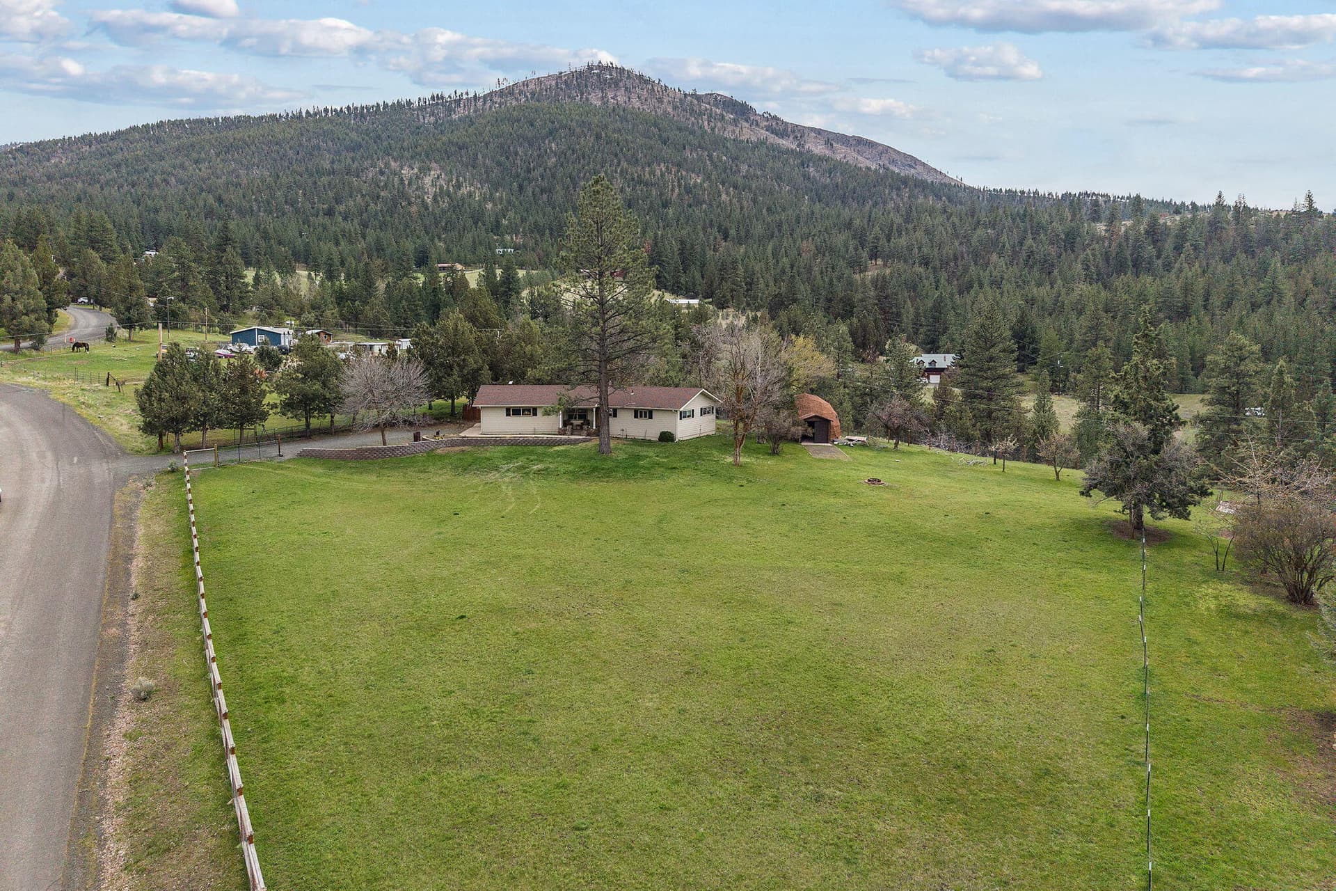front drone large view. Photo 3 of 47, 312 Edgewood Drive, Canyon City, OR 97820