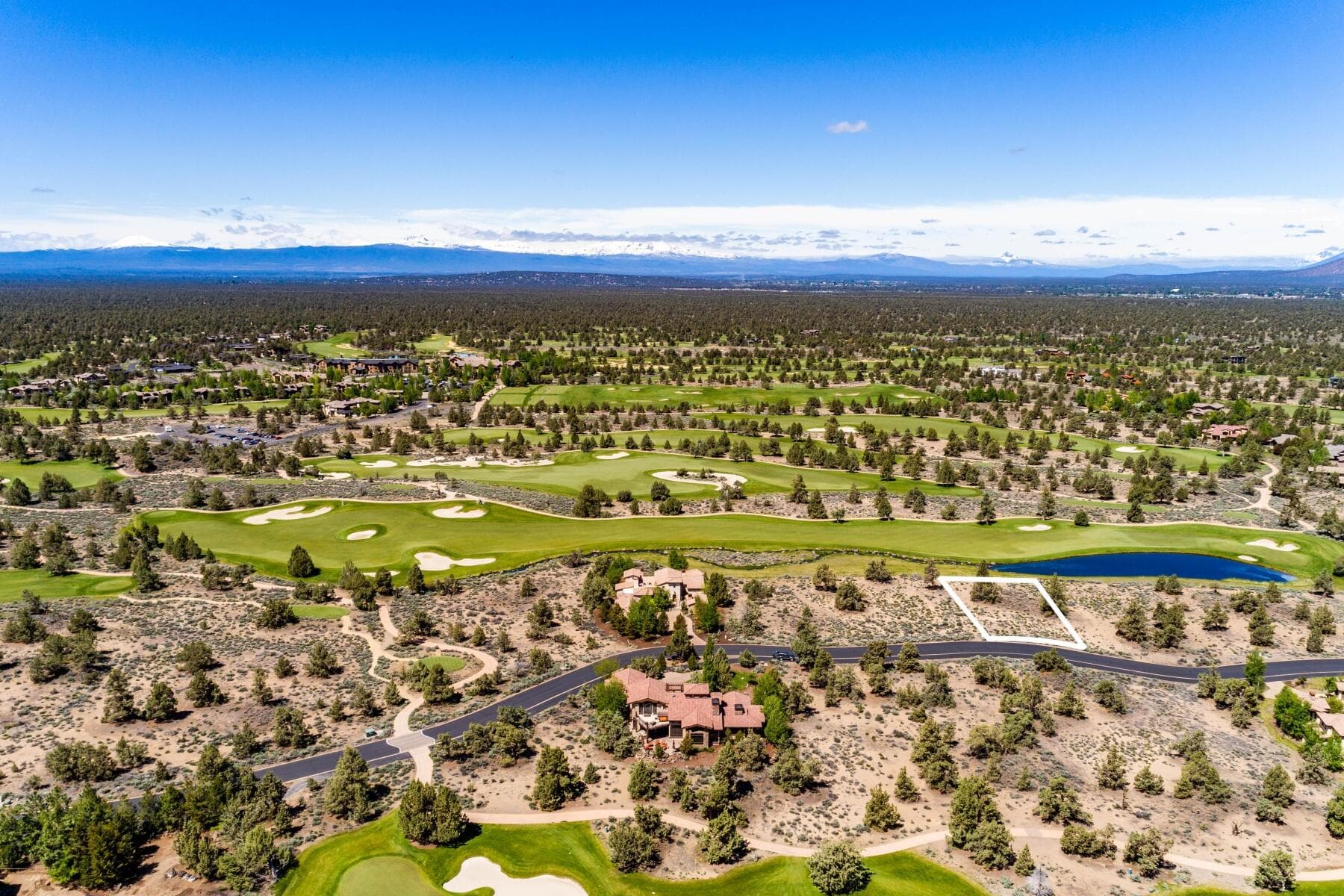 Aerial View West with Lot Lines. Photo 3 of 8, 65845 Pronghorn Estates Drive Unit Lot 44, Bend, OR 97701