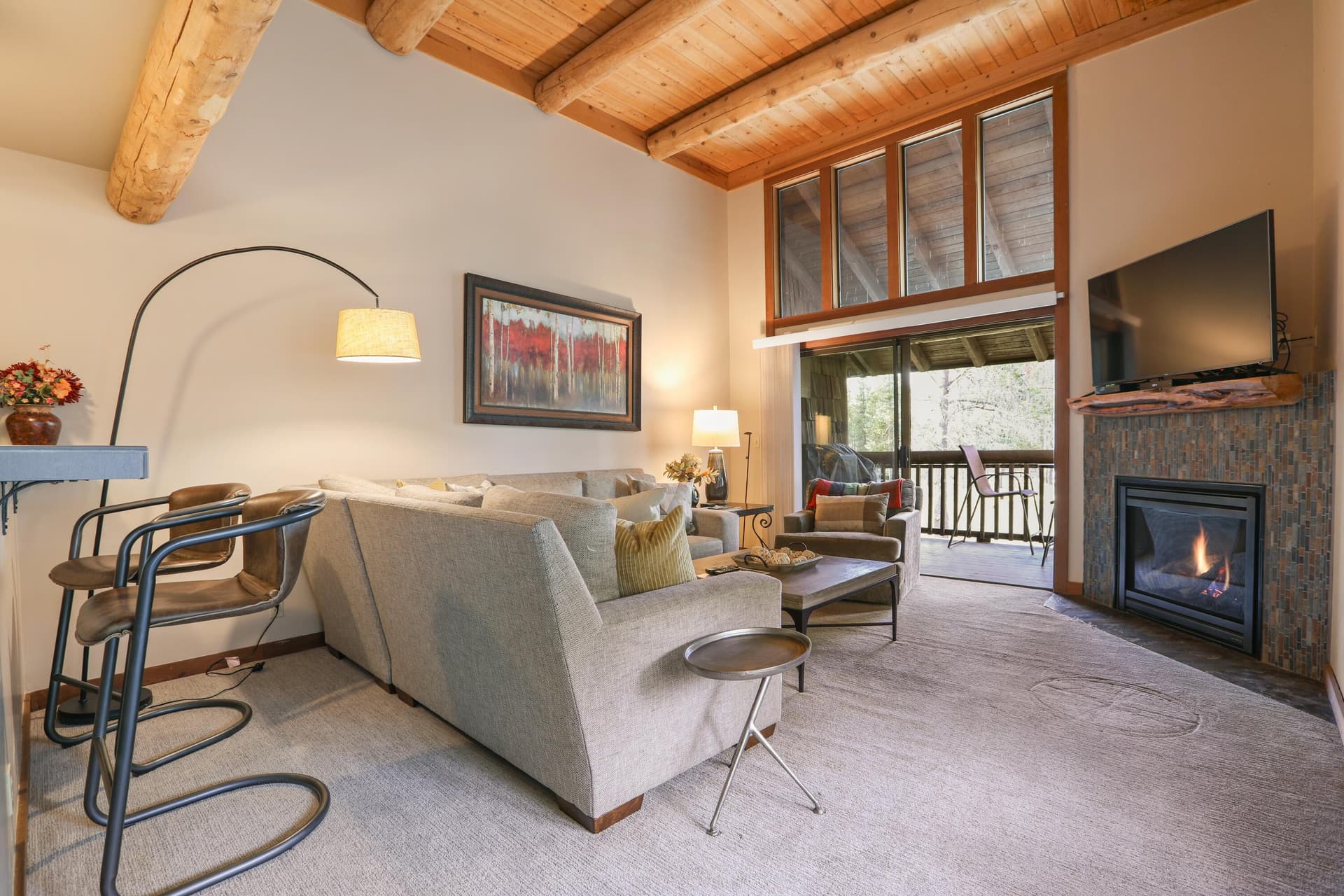Bar and Living Area. Photo 4 of 20, 57053 Wild Lily Lane Unit 4, Sunriver, OR 97707