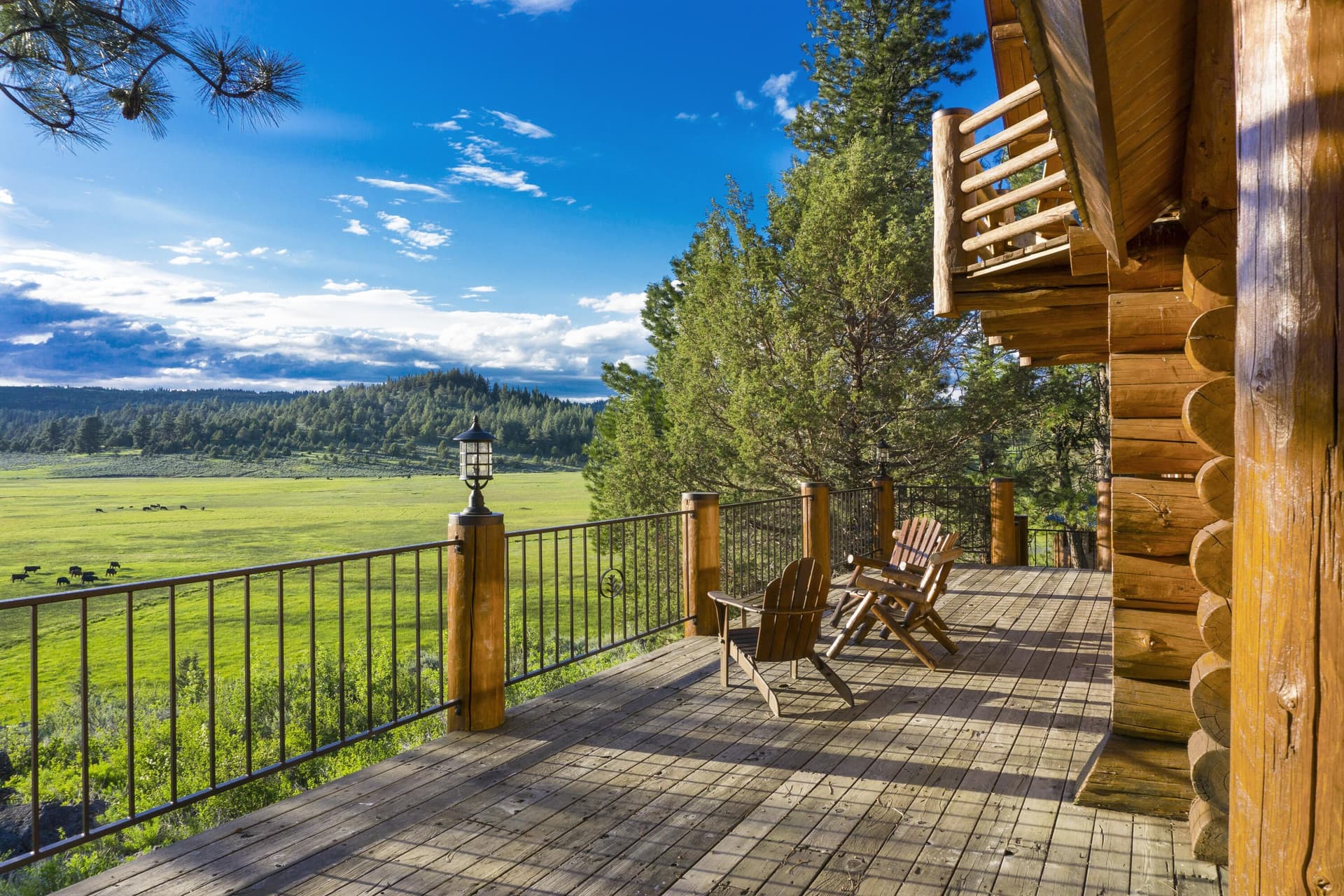 log cabin deck overlooking ranch meadow. Photo 4 of 38, 0 Fishhole Creek Road, Bly, OR 97622
