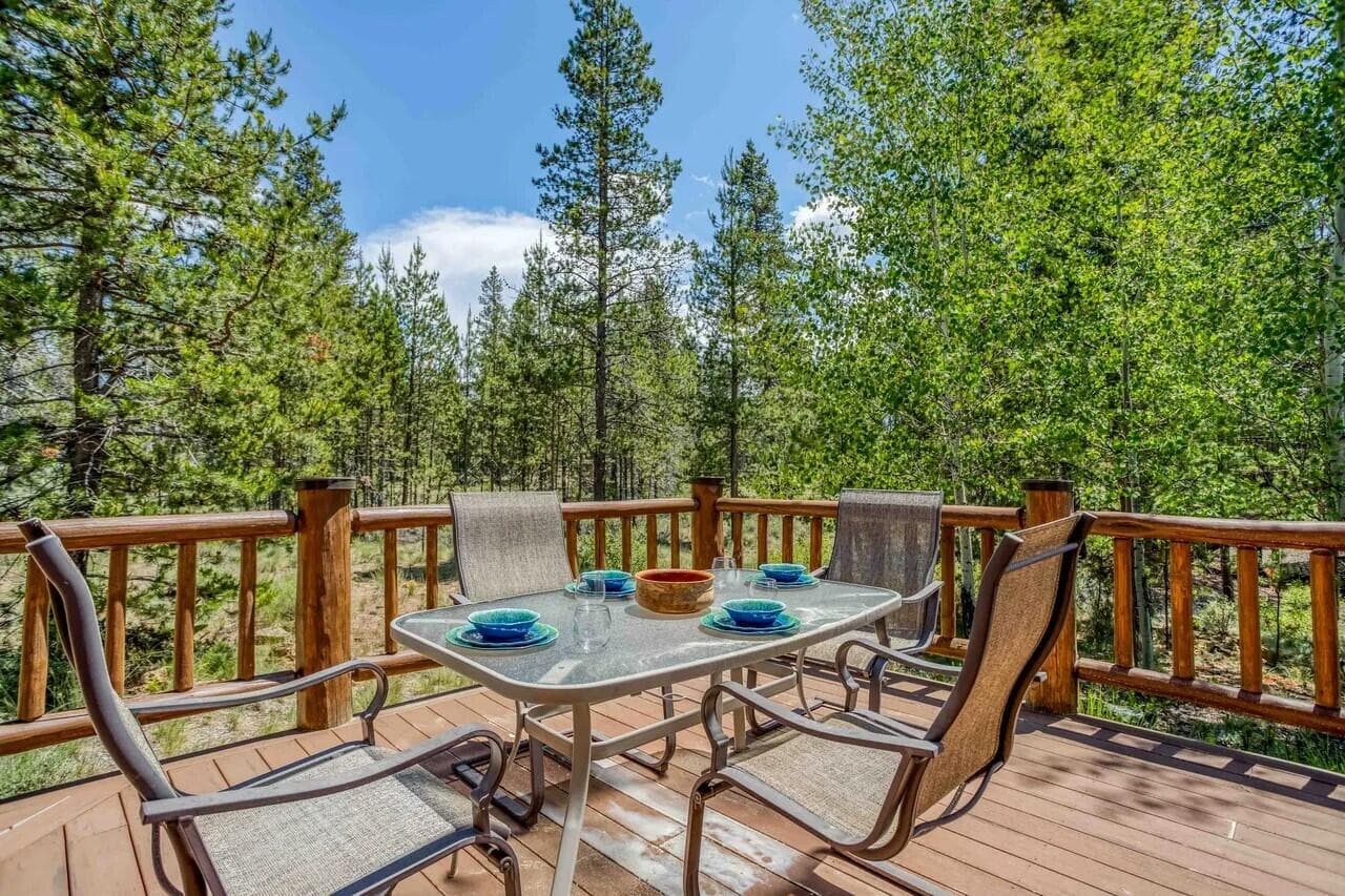 patio table. Photo 5 of 50, 57948 Cypress Lane Unit 21, Sunriver, OR 97707