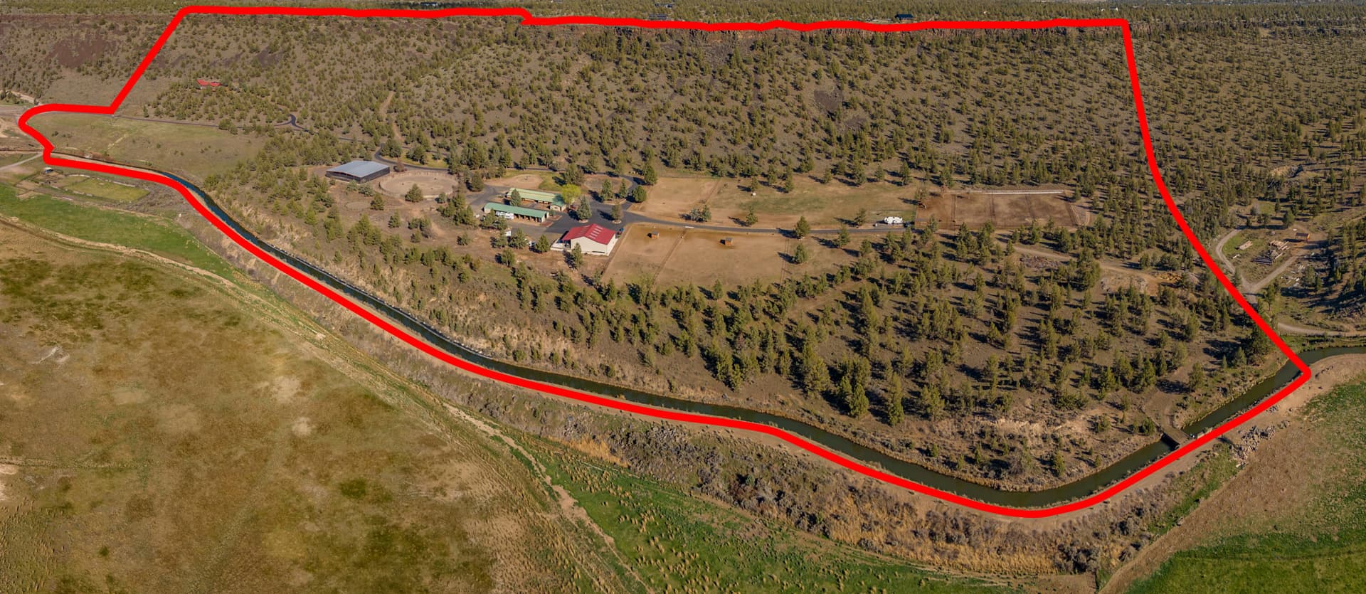 Aerial with boundary oregon crooked rive. Photo 5 of 59, 2300 S Main Street, Prineville, OR 97754
