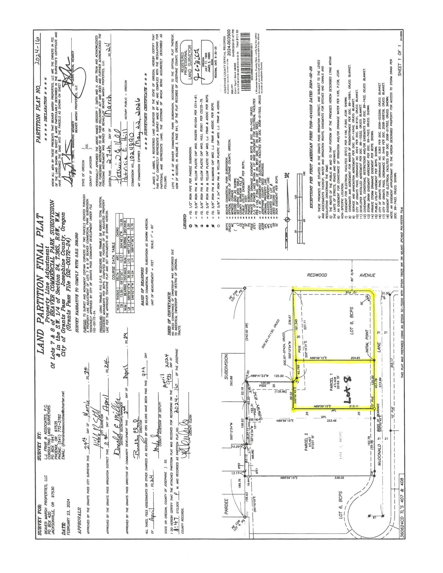 updated plat 2024. Photo 2 of 2, McDonald Lane Unit 8 & 9, Grants Pass, OR 97527