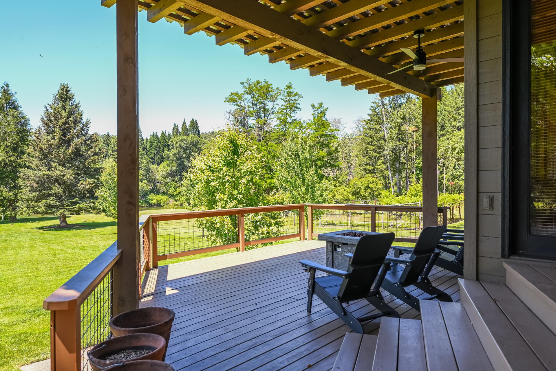 Main House Back Porch Overlooking River. Photo 5 of 60, 2546 Fisher Road, Roseburg, OR 97471