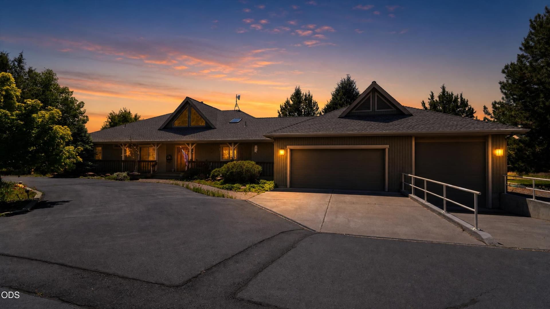 Exterior Dusk. Photo 1 of 29, 18203 Fadjur Lane, Sisters, OR 97759