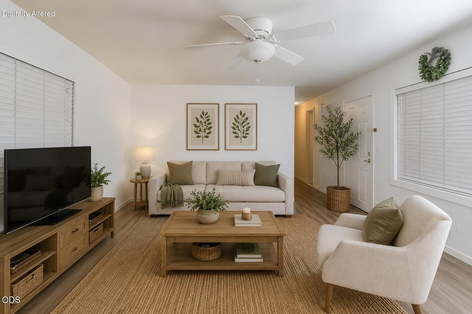 Living Room Virtually Staged. Photo 4 of 17, 56072 Marsh Hawk Road, Bend, OR 97707