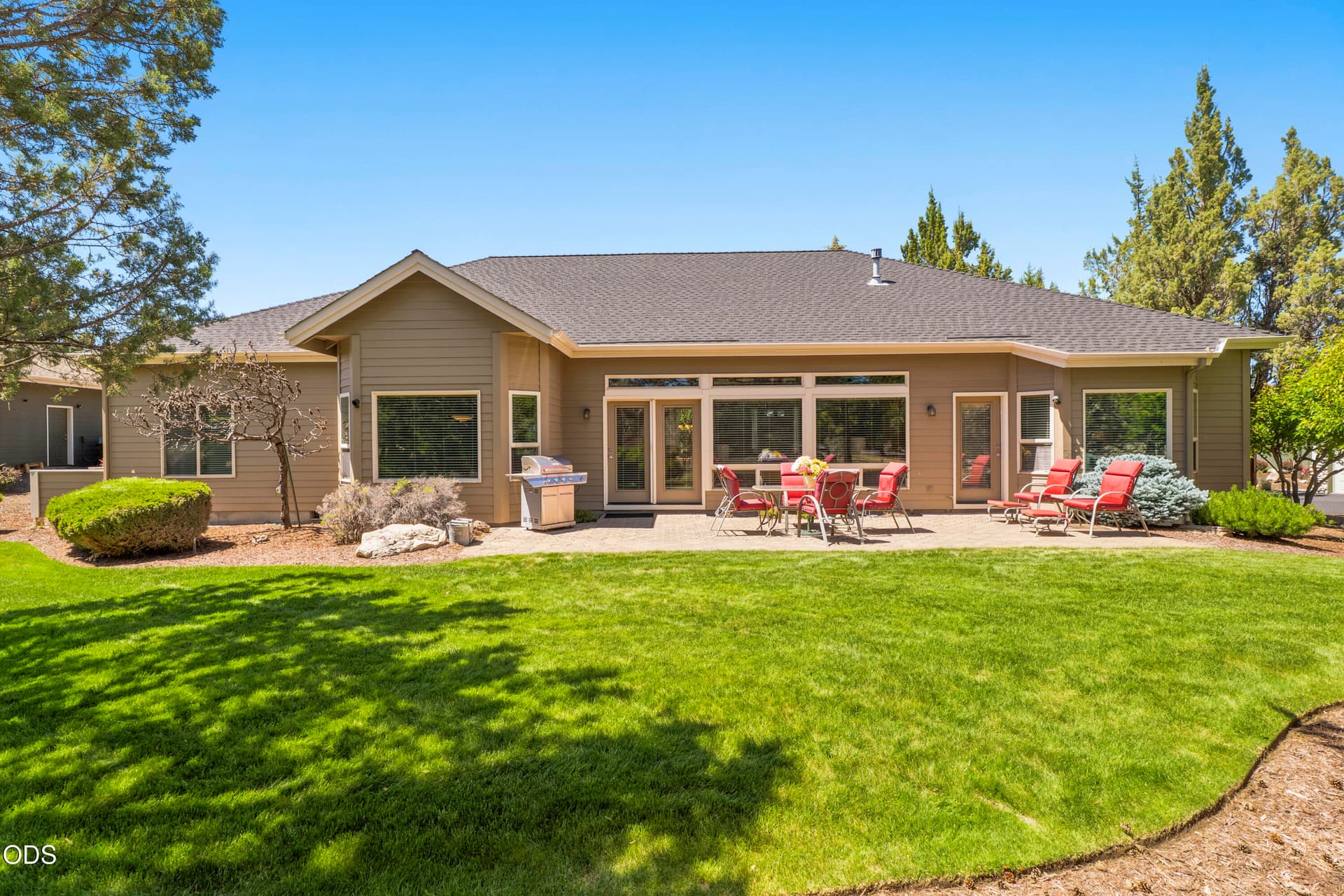 Backyard with large paver patio. Photo 4 of 85, 880 Willet Lane, Redmond, OR 97756