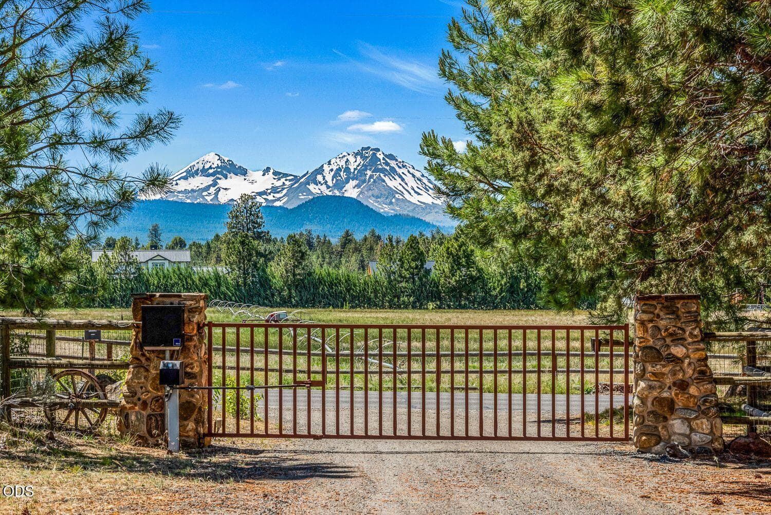 Entry gate. Photo 2 of 57, 64464 Collins Road, Bend, OR 97703