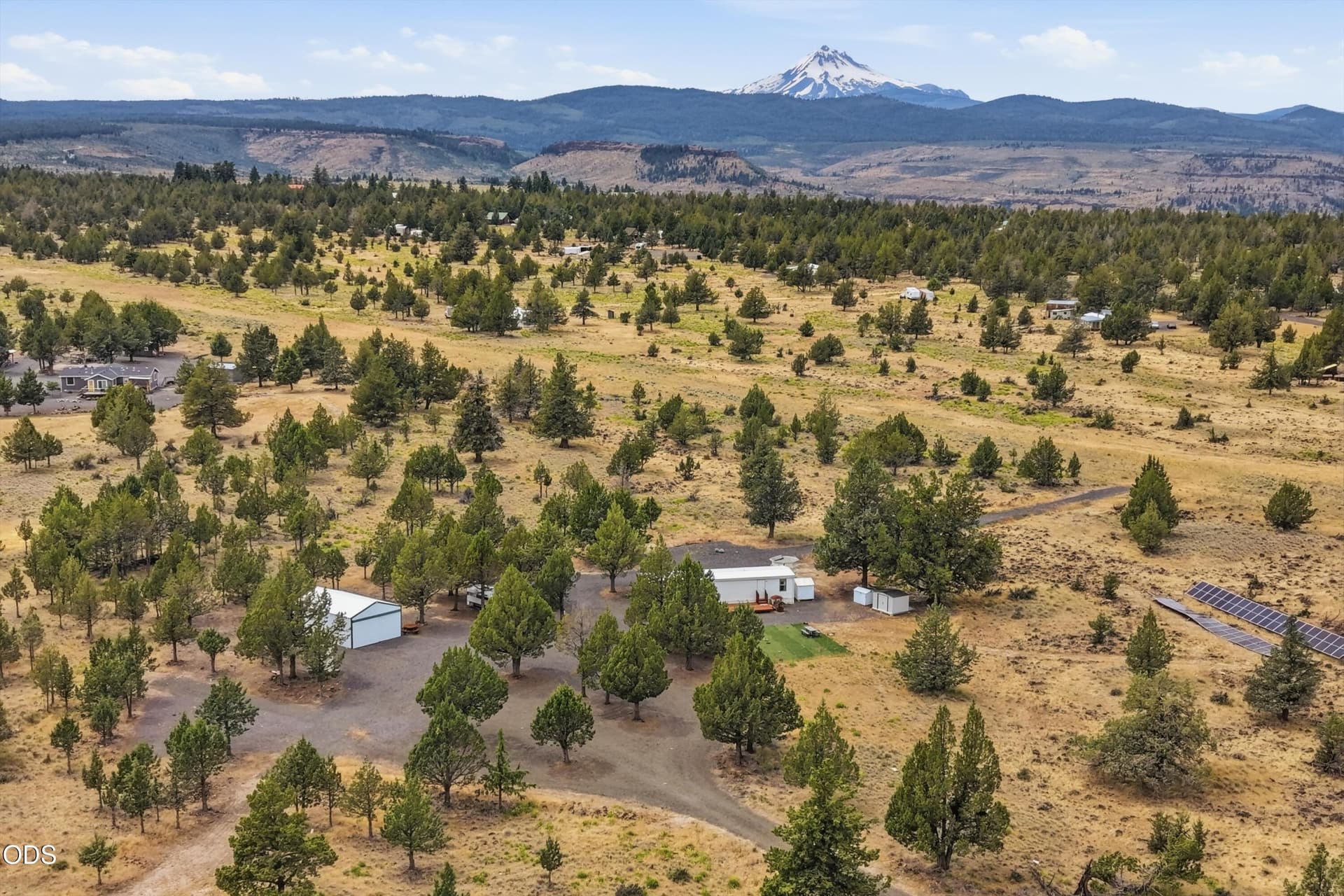 Aerial with Mt Jefferson Views. Photo 2 of 43, 13005 SW Airstrip Lane, Culver, OR 97734