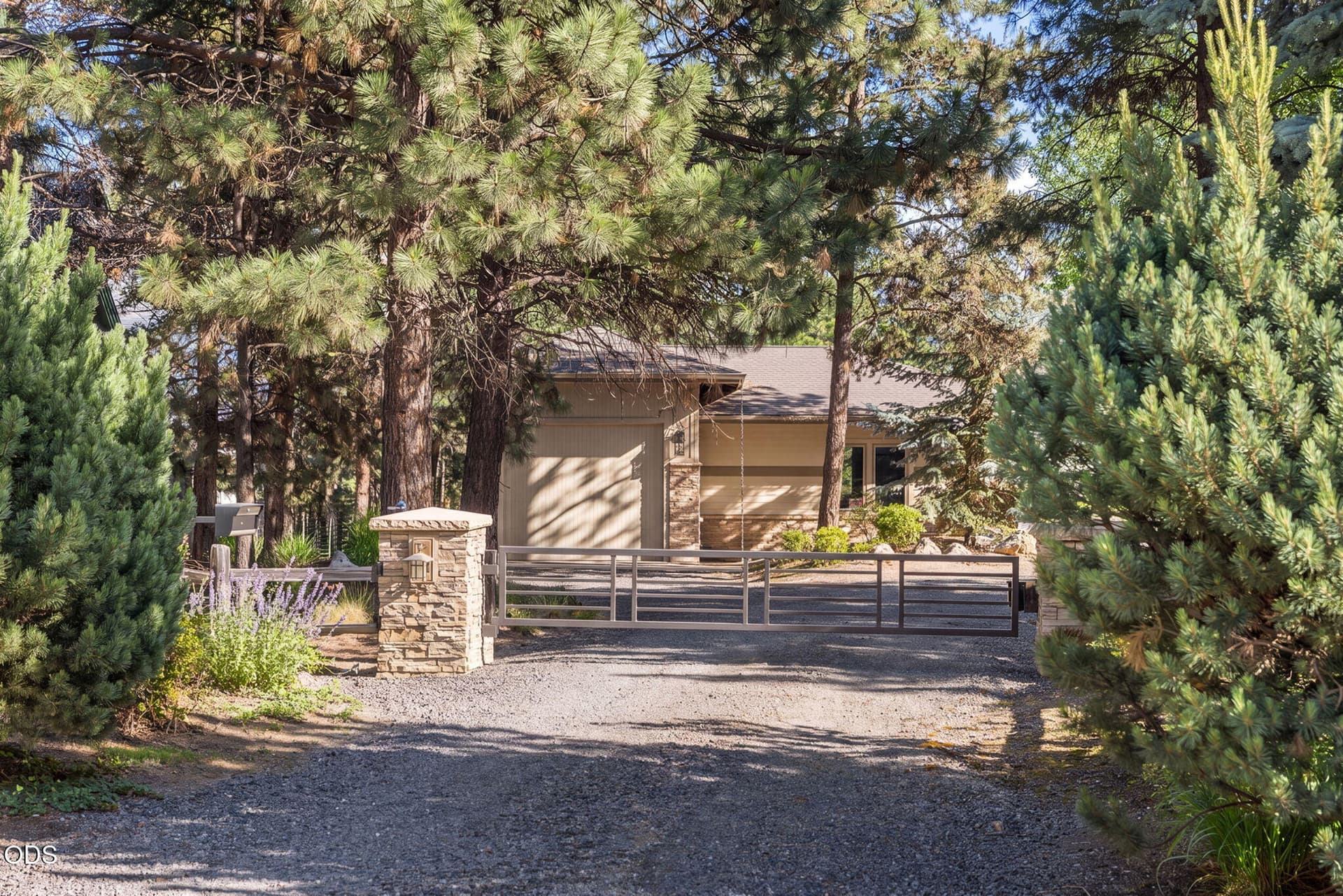 Private gated entry. Photo 3 of 67, 56680 Lunar Drive, Bend, OR 97707