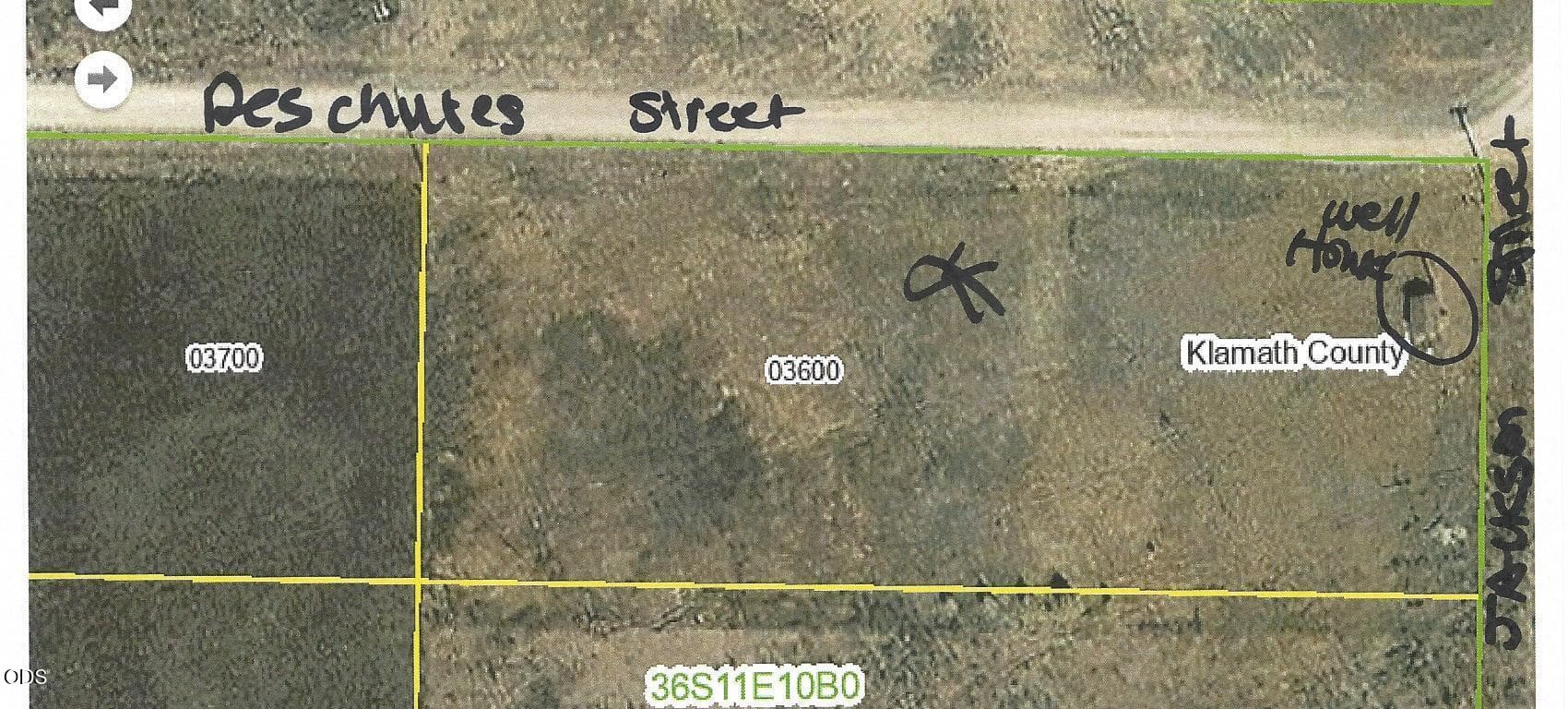 Lot 3600 Jackson st aerial 3 well house. Photo 3 of 5, 0 Jackson Street Unit Lot 3600, Sprague River, OR 97639