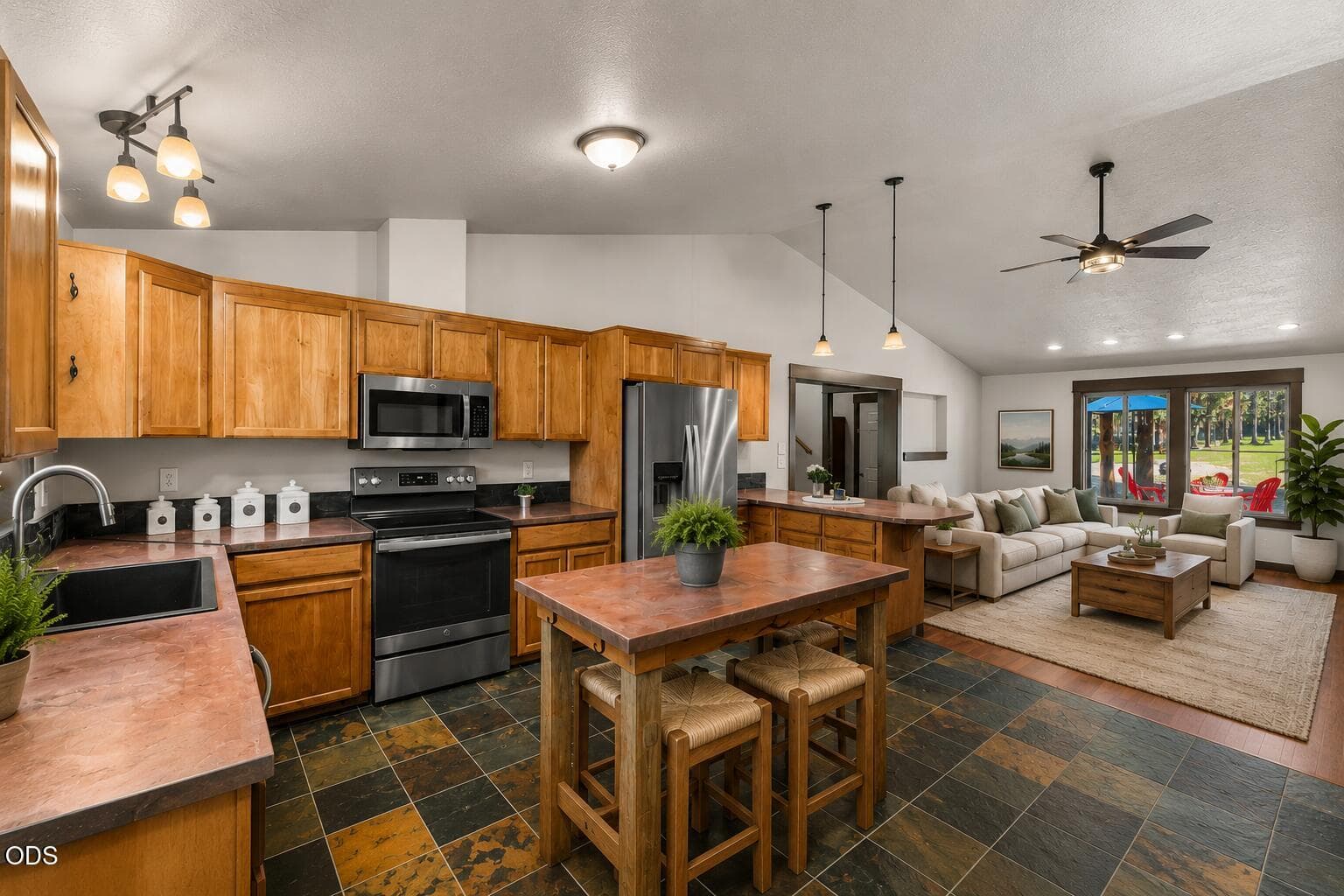Kitchen and Living Room VS. Photo 5 of 47, 17065 Oxnard Road, Bend, OR 97707
