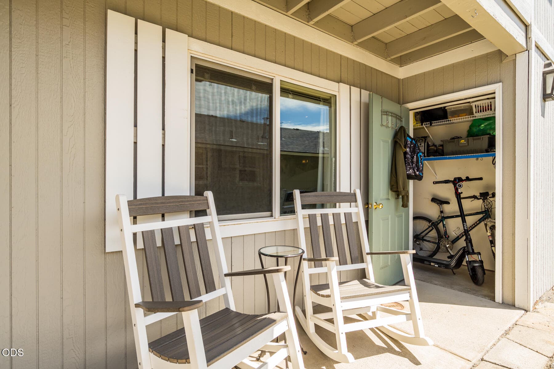 3. Covered Patio with Storage Locker. Photo 3 of 30, 1527 NW Juniper Street Unit APT 2, Bend, OR 97703