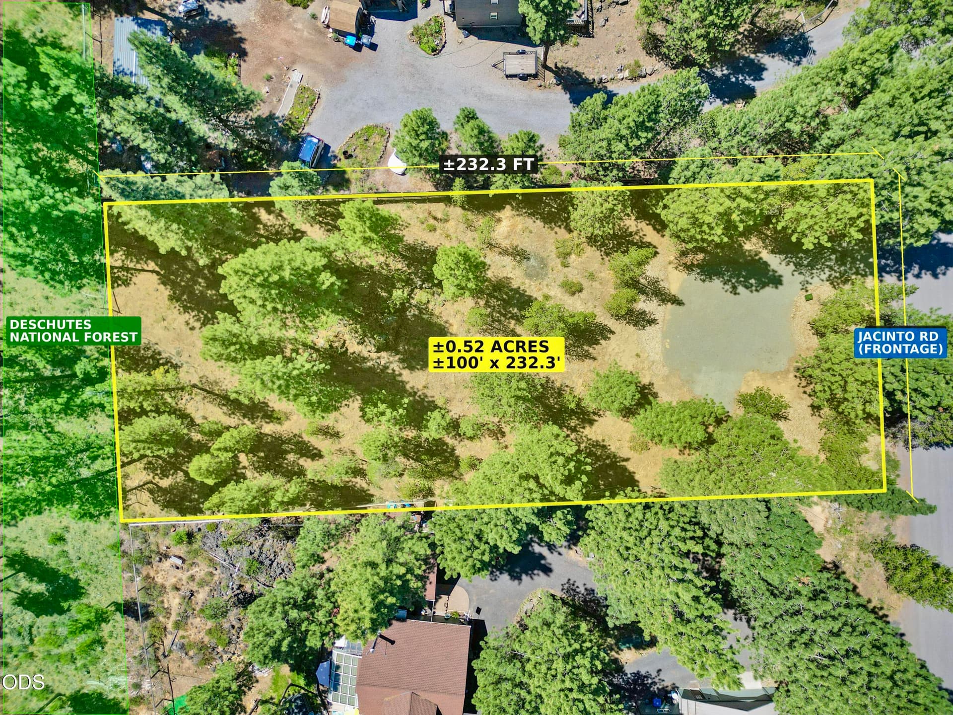 03-Aerial-Lot-Boundary-Top-Down. Photo 2 of 19, 16945 Jacinto Road, Bend, OR 97707