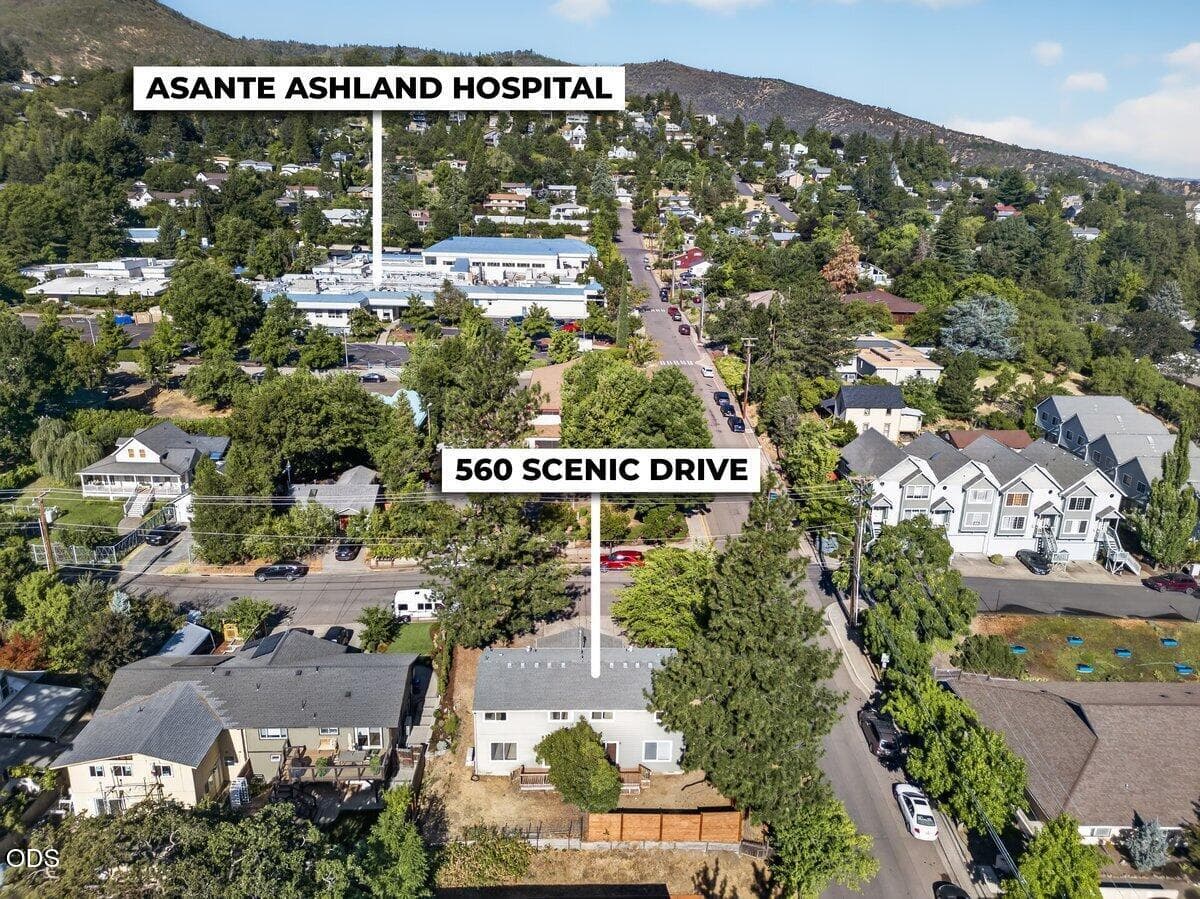 labeled aerial1. Photo 4 of 37, 560 Scenic Drive, Ashland, OR 97520