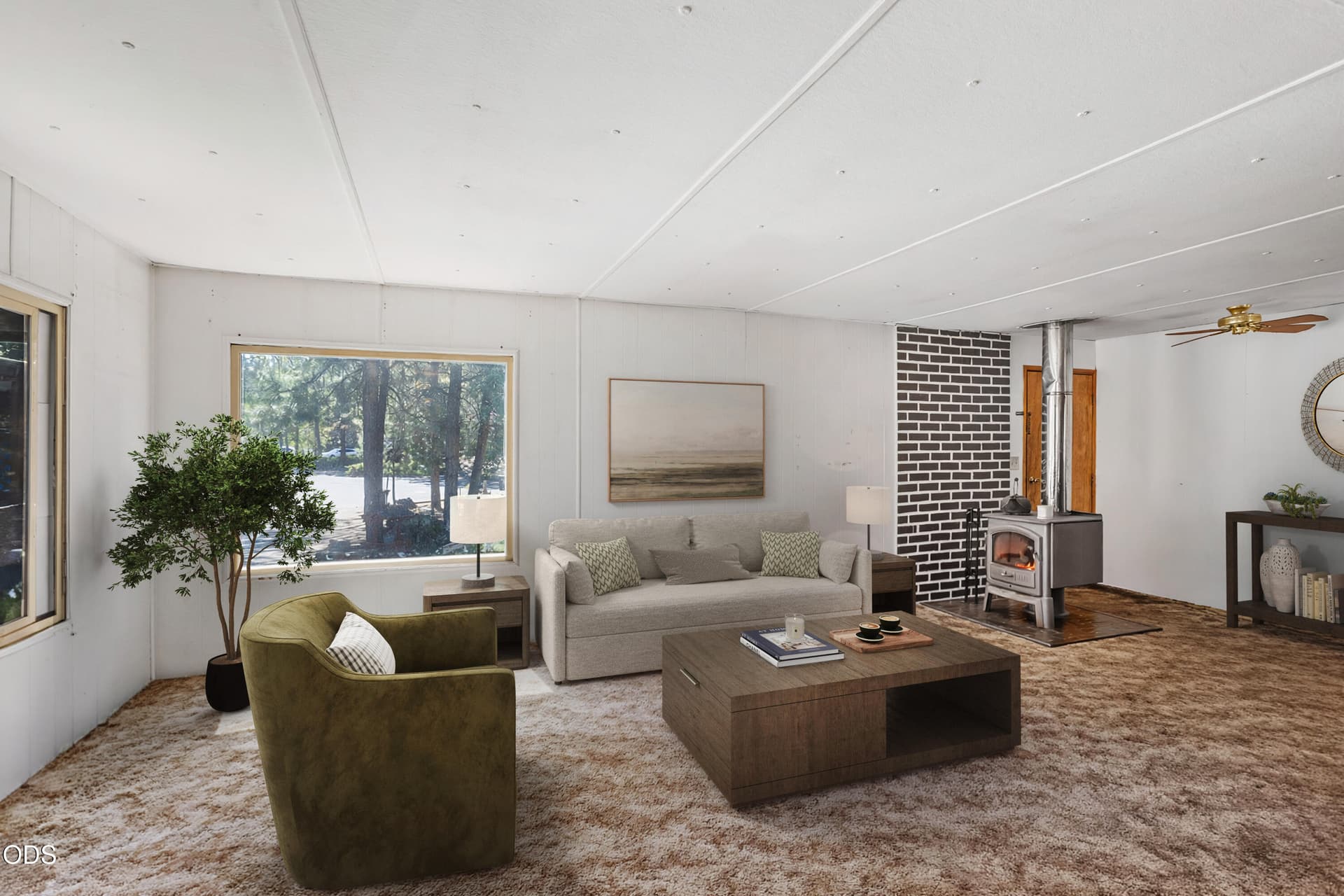 Virtually Staged Living Room. Photo 5 of 23, 60948 Flint Lane, Bend, OR 97702