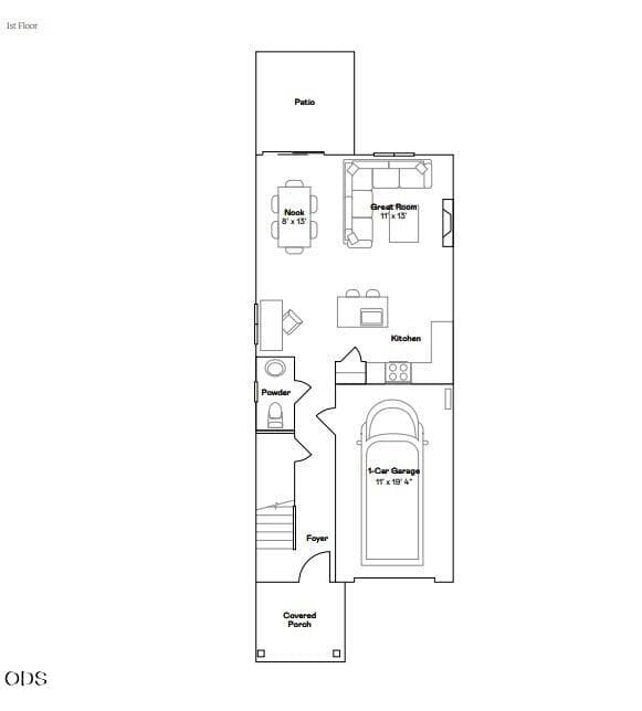 OPAL 1st floor floorplan for MLS. Photo 2 of 31, 705 NW Walnut Avenue, Redmond, OR 97756