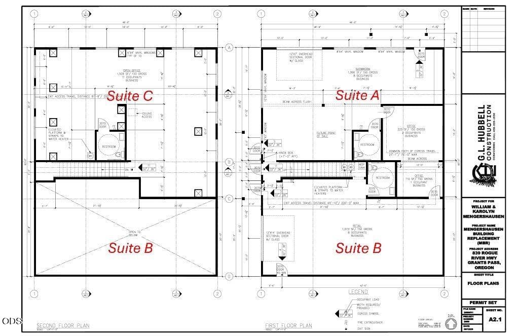 Floor Plans Suite A, B, C. Photo 4 of 5, 839 Rogue River Highway Unit A, Grants Pass, OR 97527