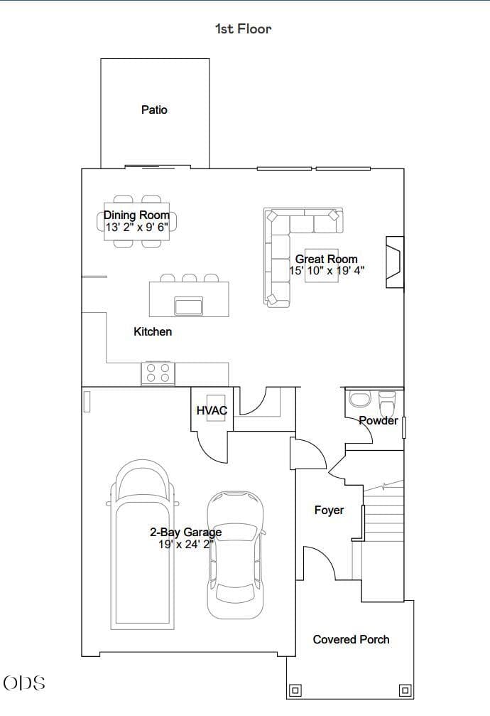 Cypress floorplan 1st floor. Photo 2 of 4, 1229 SW Bonniewood Place, Bend, OR 97702