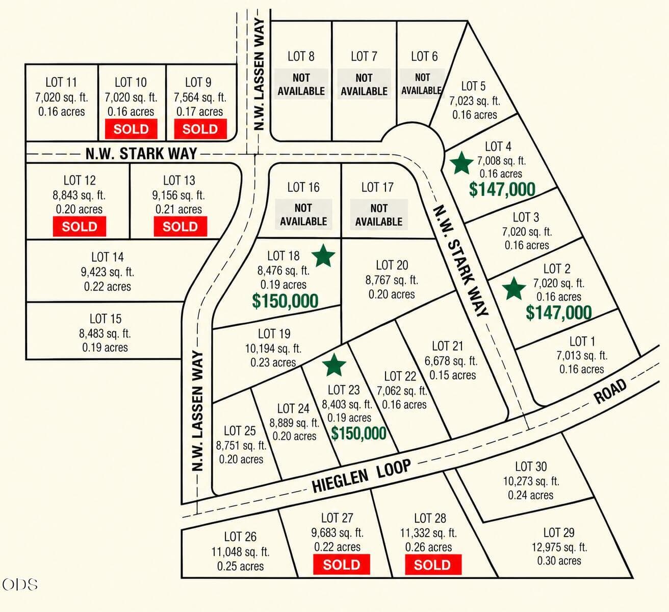 Lot Map. Photo 3 of 3, 230 NW Stark Way Unit Lot 4, Grants Pass, OR 97526