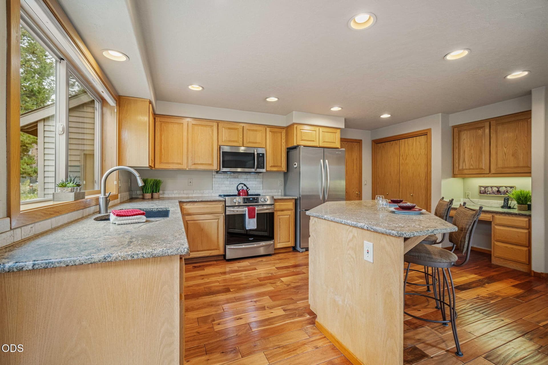 solid stone counters. Photo 5 of 32, 57983 Cypress Lane Unit 1, Sunriver, OR 97707