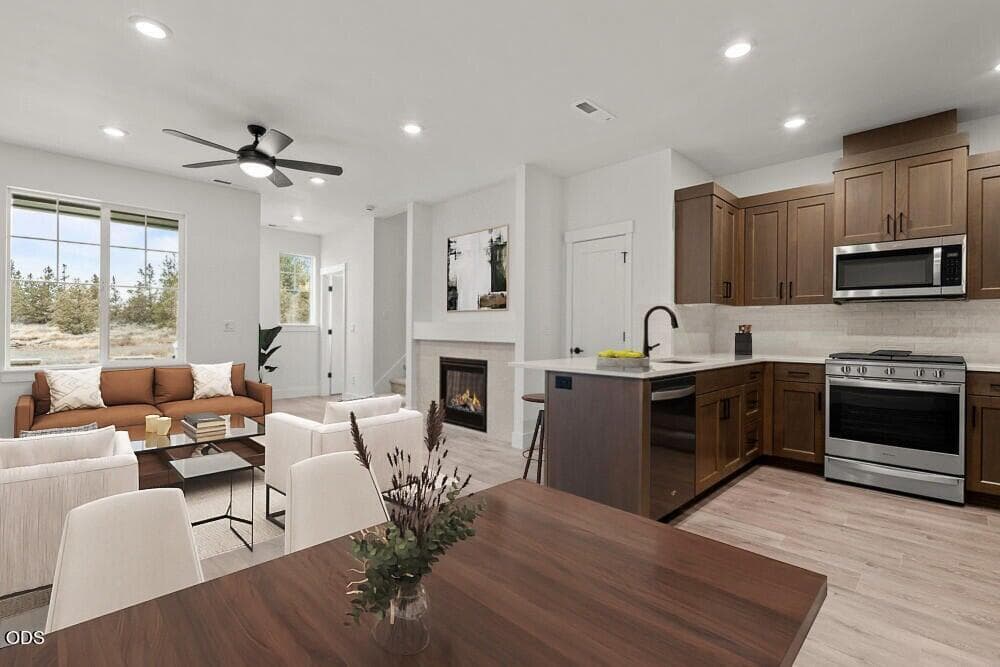Greatroom to Kitchen. Photo 4 of 23, 3871 Eagle Road, Bend, OR 97701