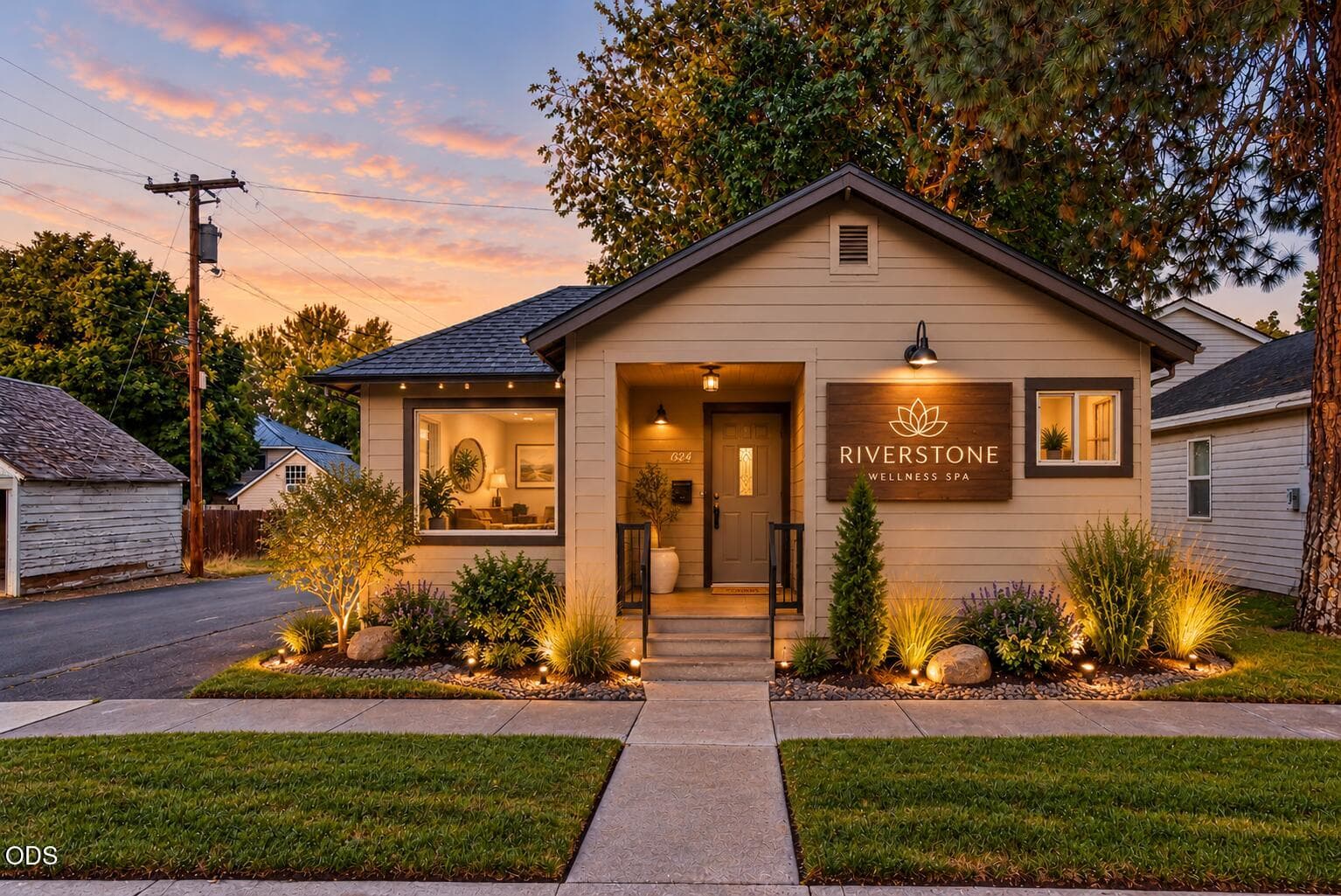 Twilight Riverstone Wellness Spa Facade. Photo 2 of 25, 624 NW Hill Street, Bend, OR 97703