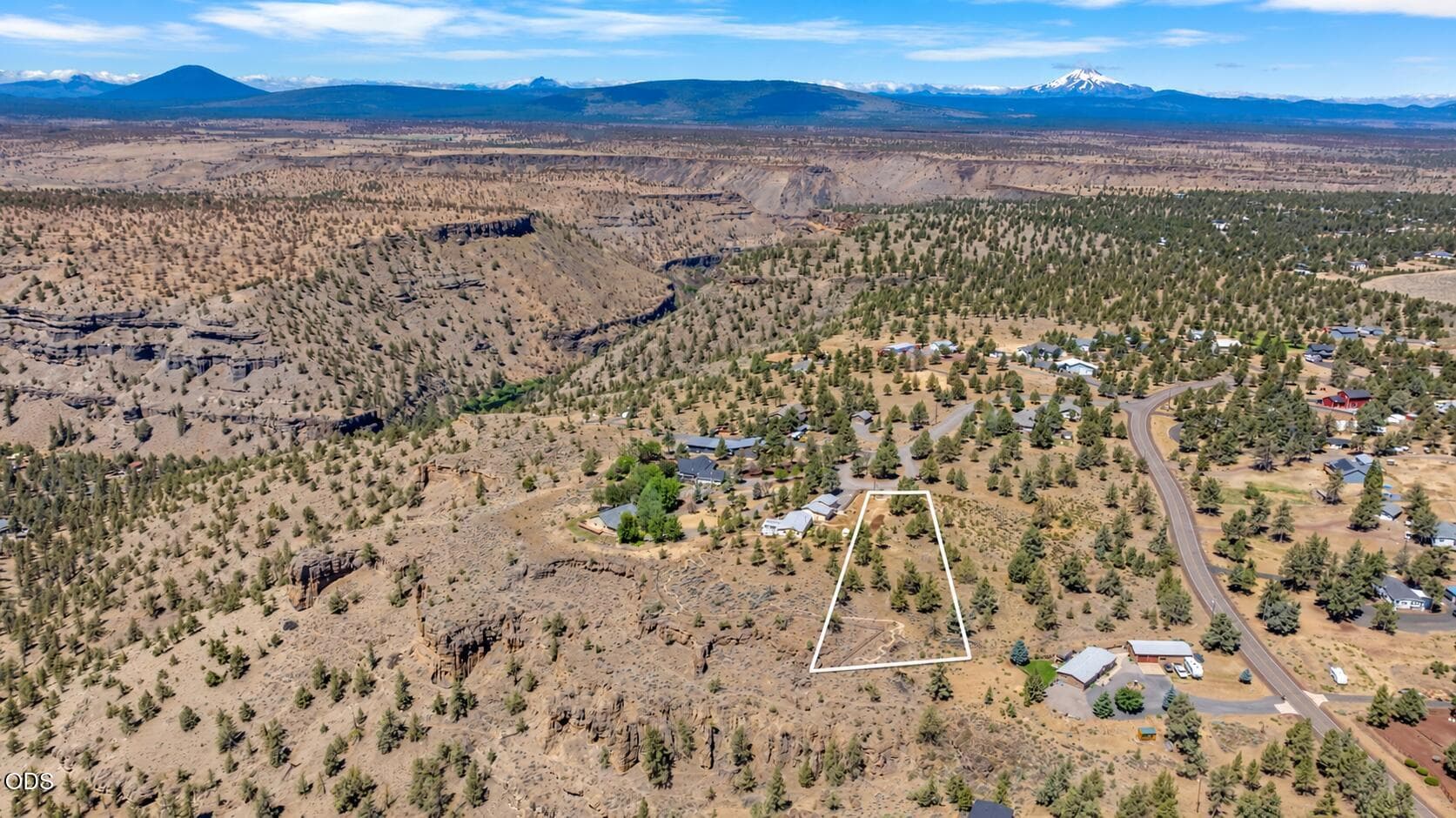 Aerial View of Canyon Lot and Mountains. Photo 4 of 4, 000 SW Eagle Vista Place Unit Lot 189, Terrebonne, OR 97760