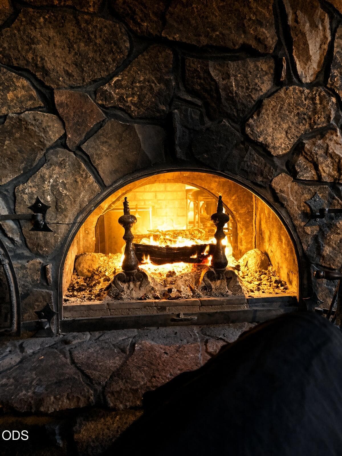 02-stone-fireplace. Photo 2 of 12, 65705 Highway 20, Bend, OR 97703